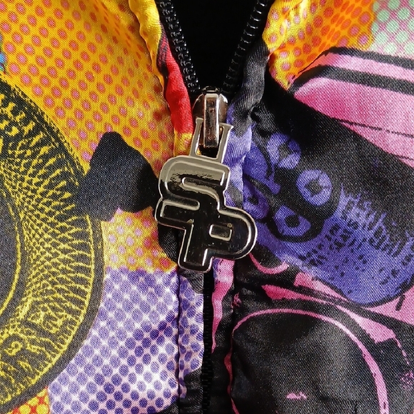 South Pole Color Explosion Graffiti Spray Can Zip Up Track Jacket Size M - Picture 3 of 8